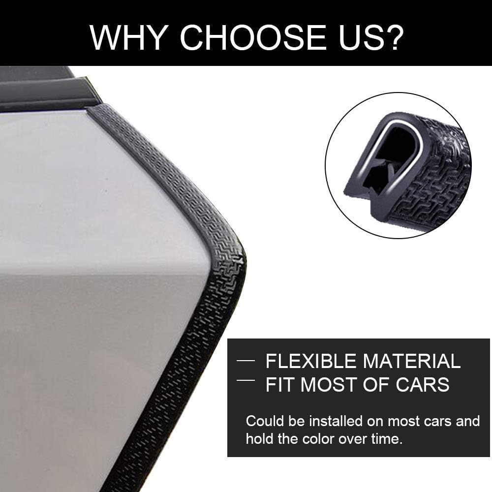 16.4 ft Black Car Door Edge Guard – No-Glue U-Shaped Trim