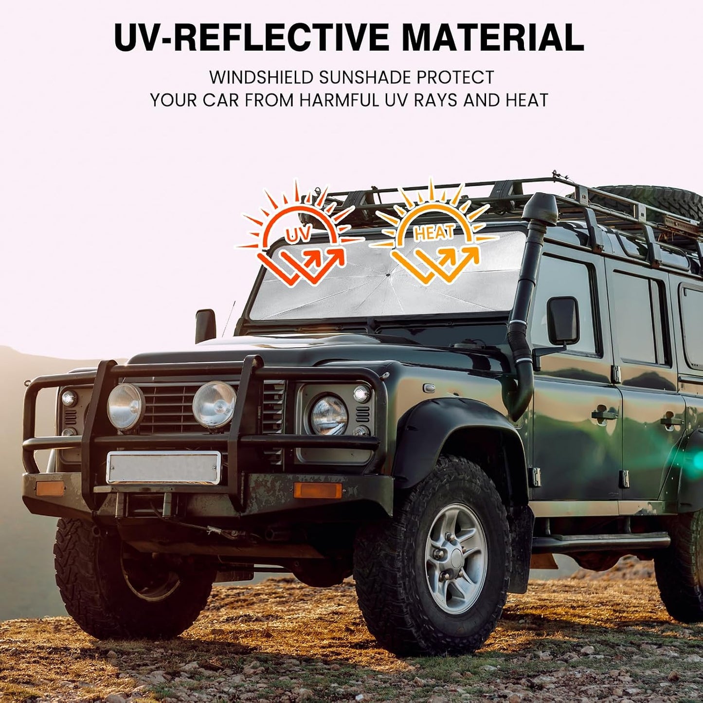 Foldable Windshield Sun Shade Umbrella – 57 × 31.5 in
