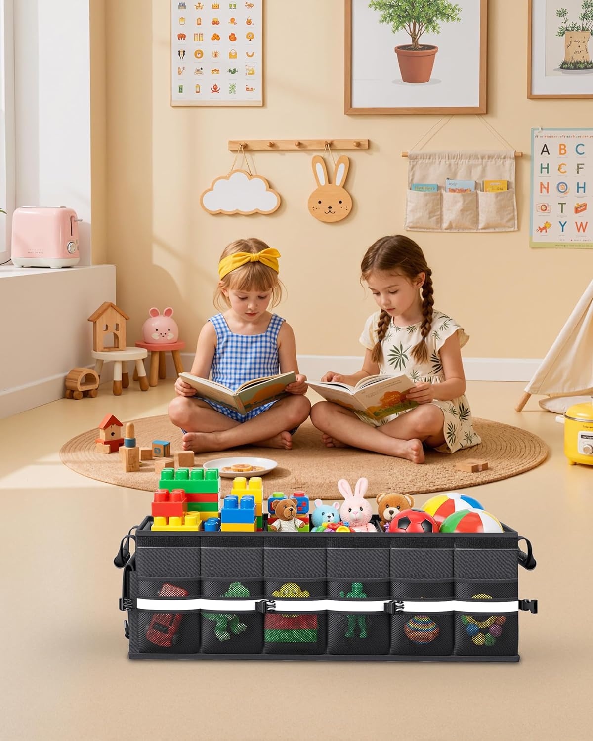 3-Compartment Foldable Trunk Organizer with Removable Cooler Bag