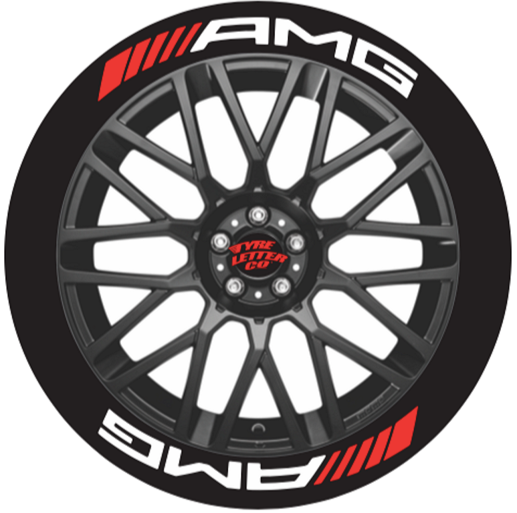 AMG tire lettering shown on a wheel