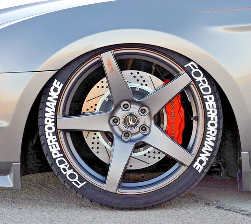 Ford Performance Tire Stickers shown on a tire or vehicle wheel