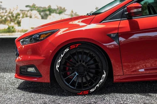 Focus ST Tire Stickers shown on a tire or vehicle wheel
