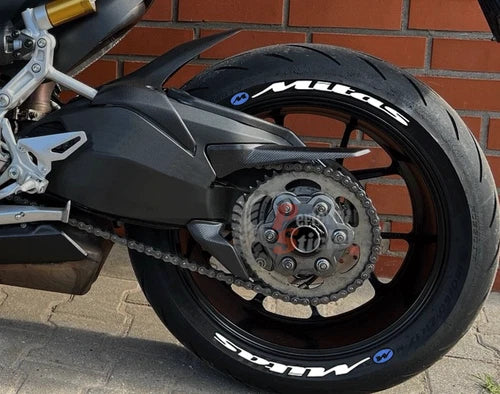 Mitas Motorcycle Tire Stickers shown on a tire or vehicle wheel