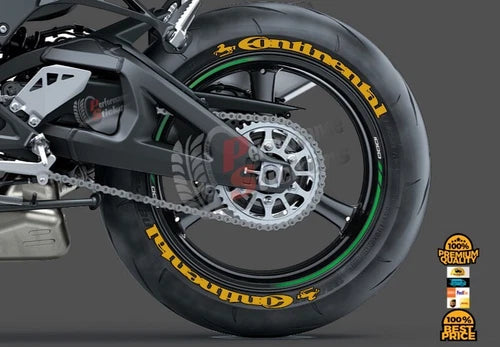 Continental Motorcycle Tire Stickers shown on a tire or vehicle wheel
