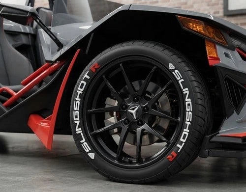 Slingshot R Three-Wheeler Tire Stickers shown on a tire or vehicle wheel