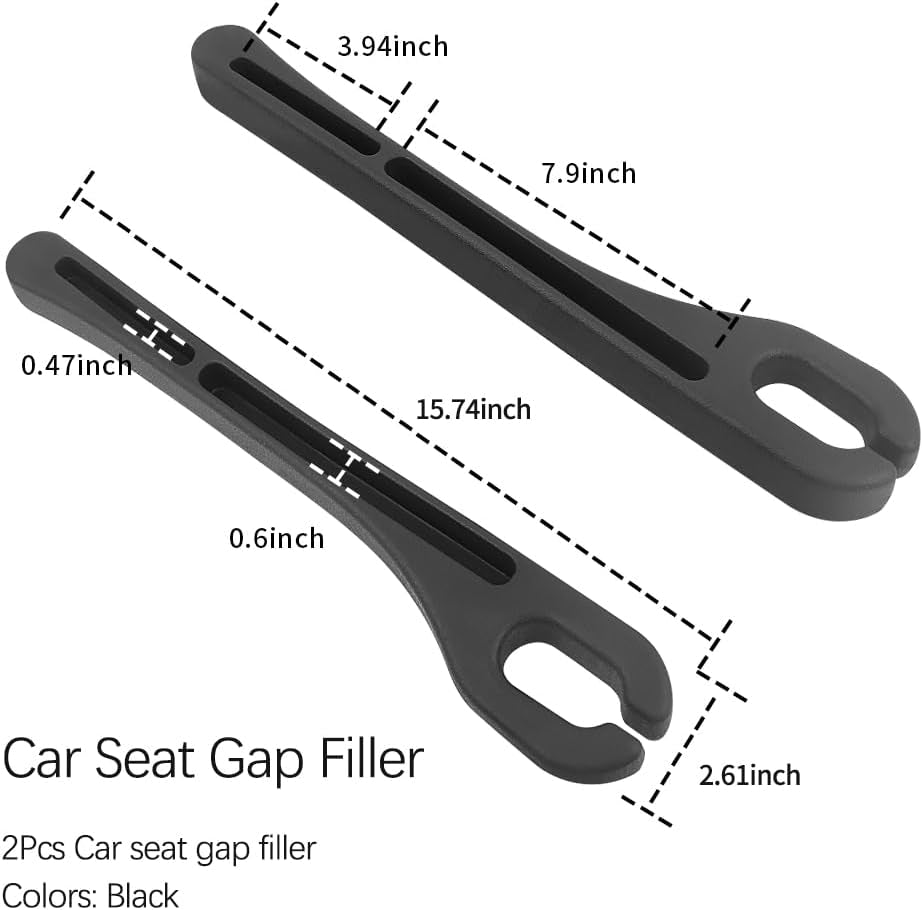 2-Piece Car Seat Gap Organizer with Phone Holder – Black