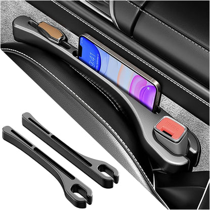 2-Piece Car Seat Gap Organizer with Phone Holder – Black