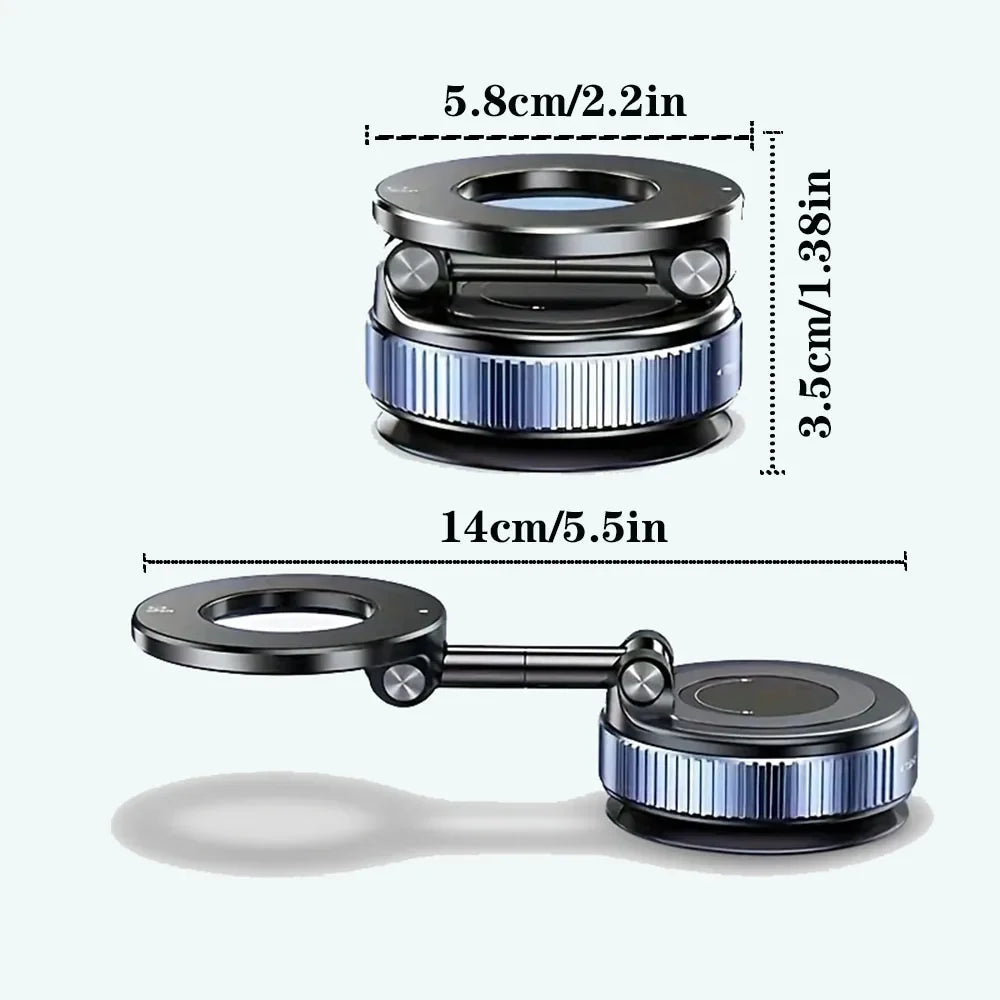 360° Foldable Magnetic Car Phone Holder with Vacuum Suction Base
