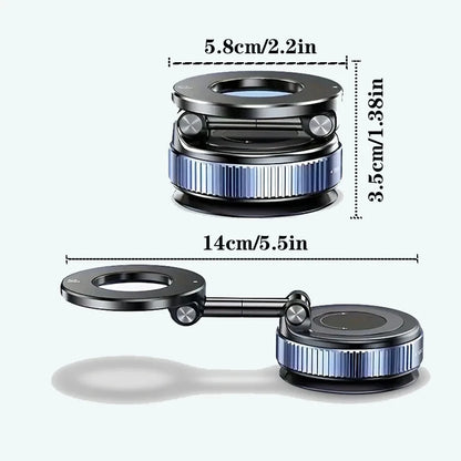 360° Foldable Magnetic Car Phone Holder with Vacuum Suction Base