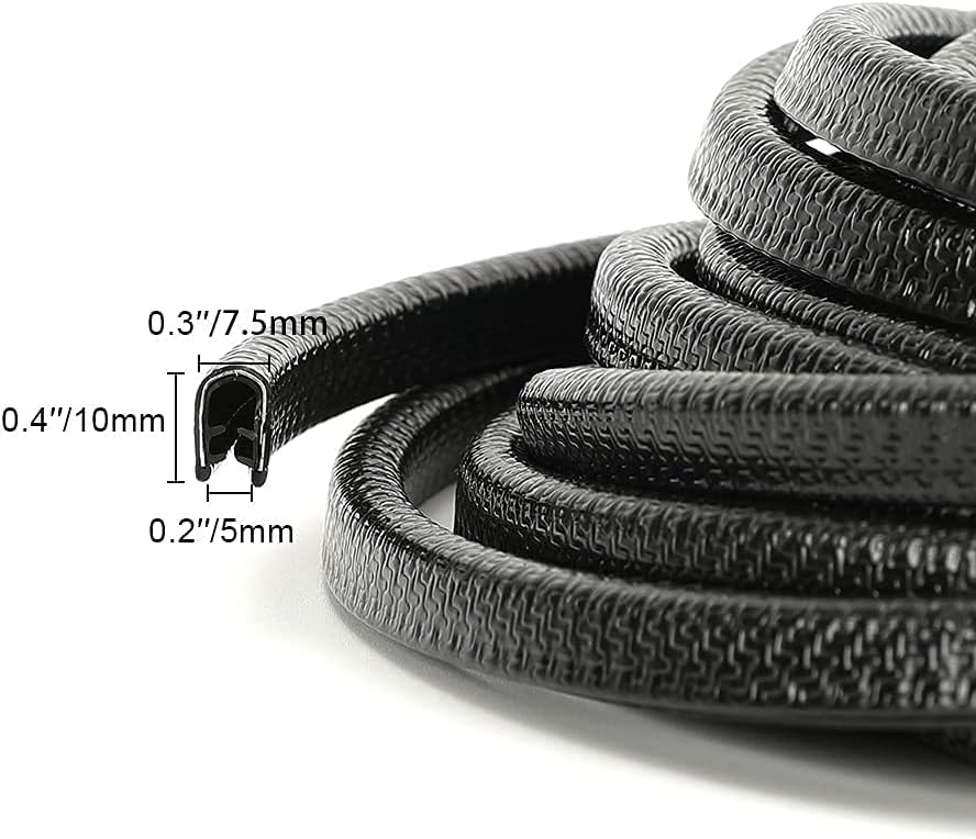 16.4 ft Black Car Door Edge Guard – No-Glue U-Shaped Trim