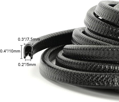 16.4 ft Black Car Door Edge Guard – No-Glue U-Shaped Trim