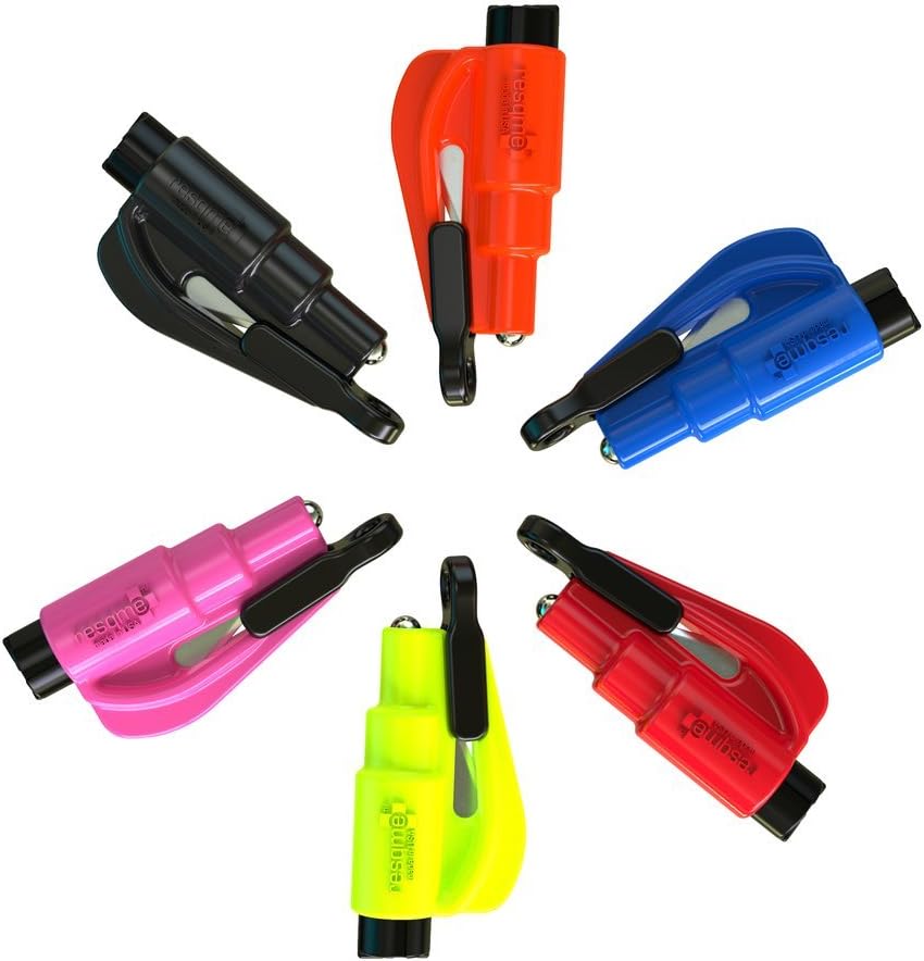 2-Pack resqme Emergency Car Escape Tool – Seatbelt Cutter & Window Breaker
