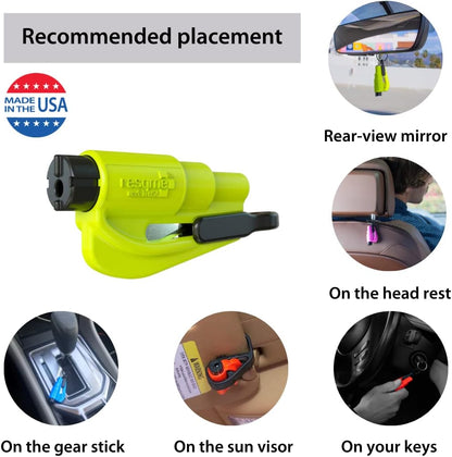 2-Pack resqme Emergency Car Escape Tool – Seatbelt Cutter & Window Breaker