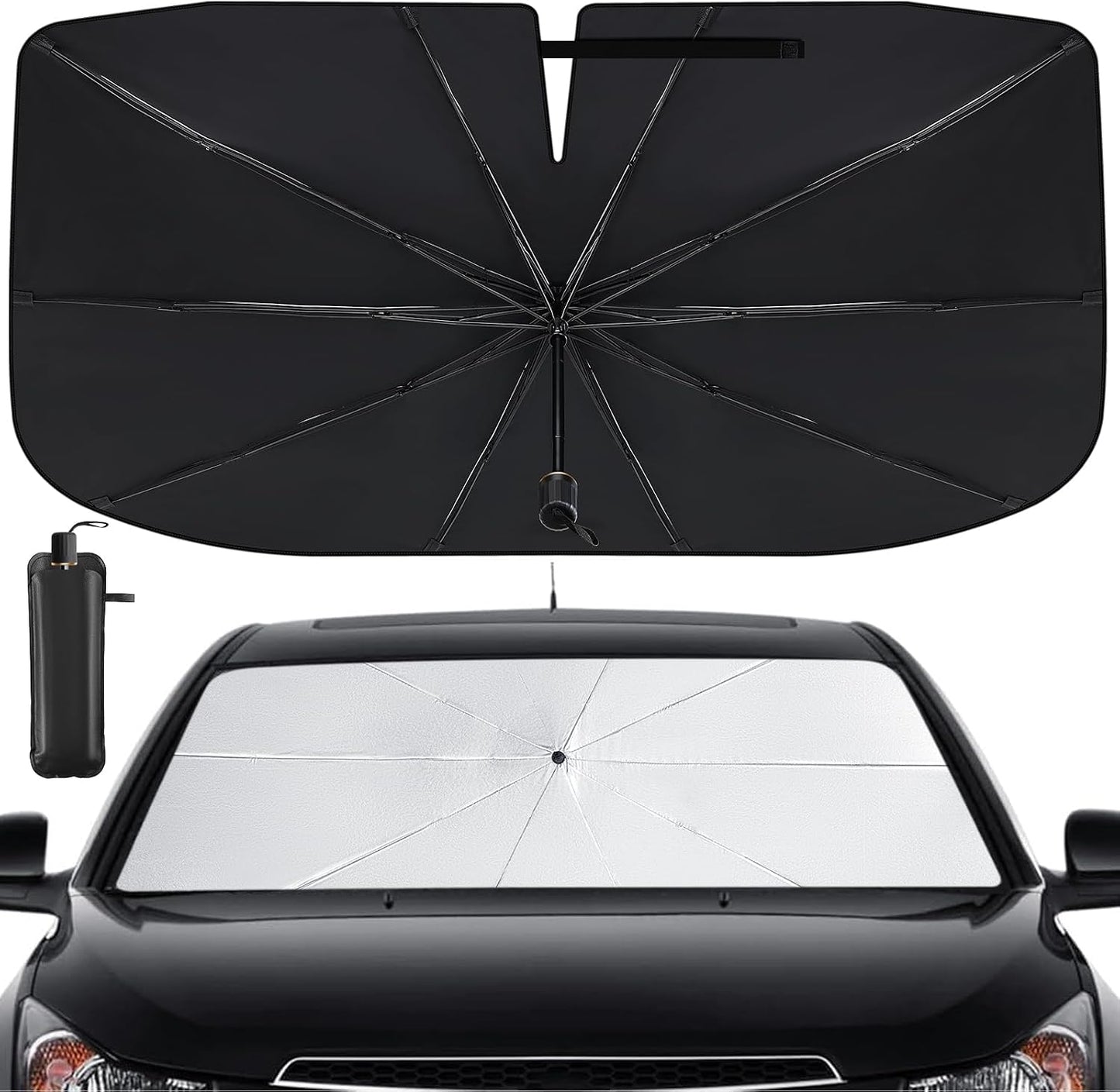 Foldable Windshield Sun Shade Umbrella – 57 × 31.5 in