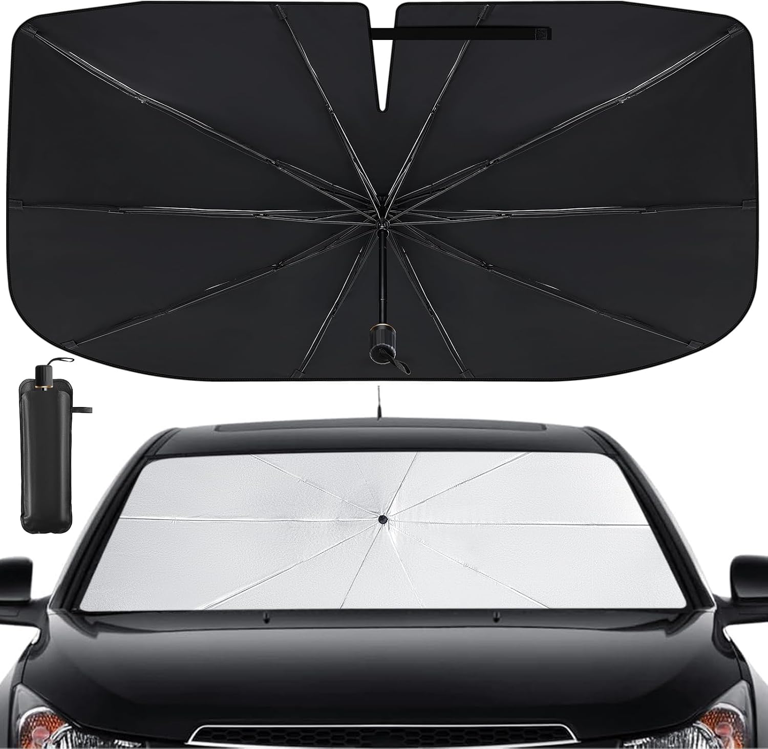Foldable Windshield Sun Shade Umbrella – 57 × 31.5 in