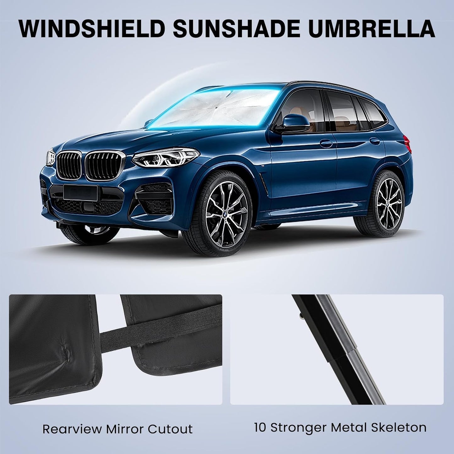 Foldable Windshield Sun Shade Umbrella – 57 × 31.5 in