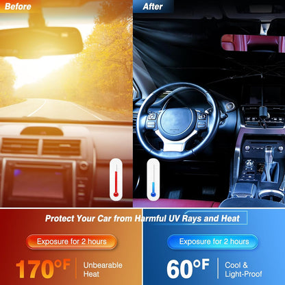 Foldable Windshield Sun Shade Umbrella – 57 × 31.5 in