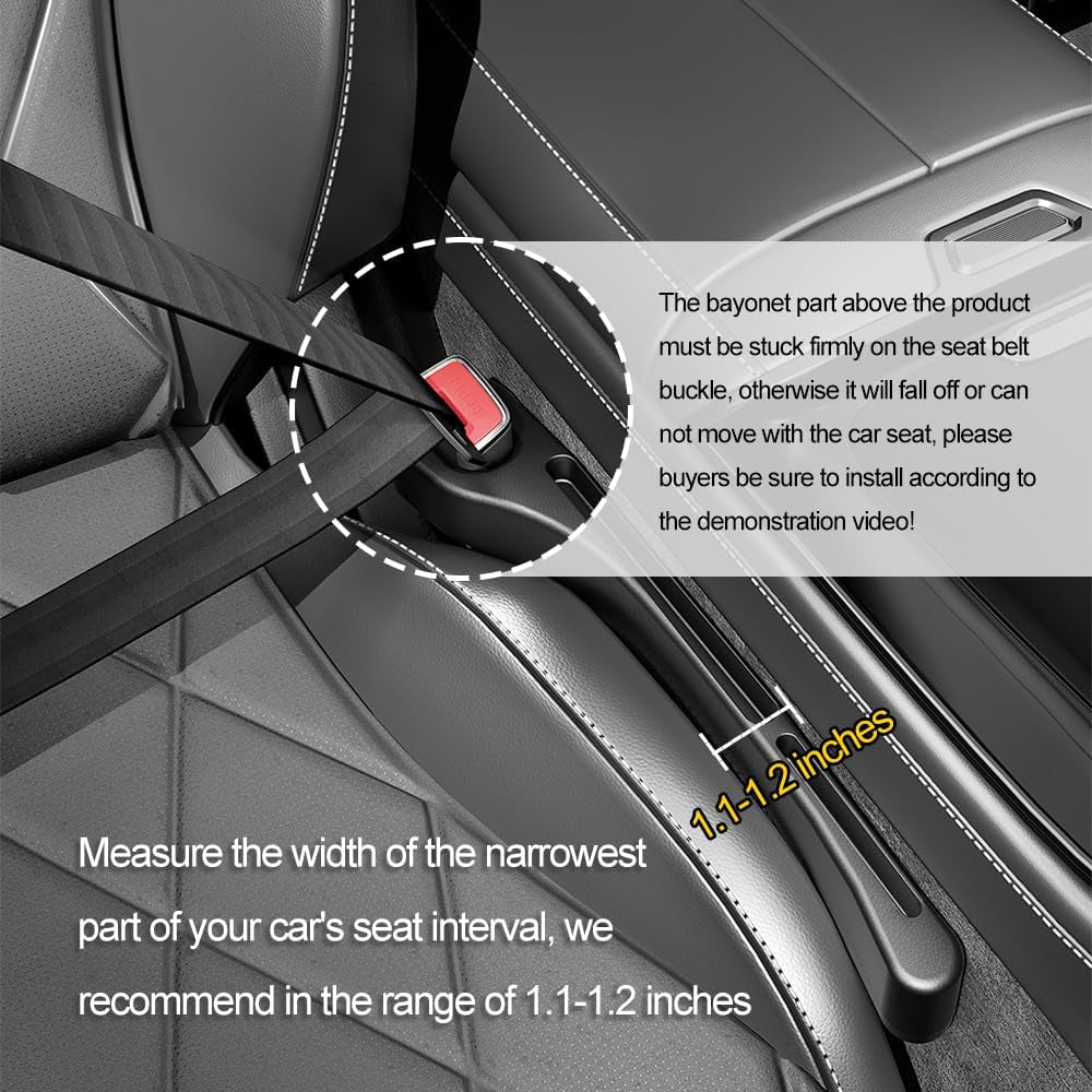 2-Piece Car Seat Gap Organizer with Phone Holder – Black