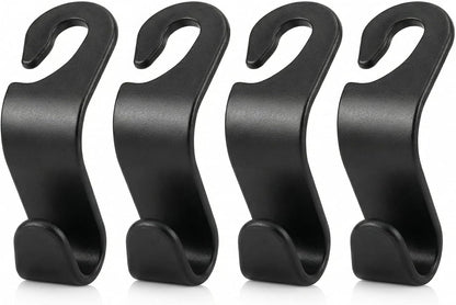 4-Pack Car Seat Headrest Hooks – Universal Backseat Bag Hangers