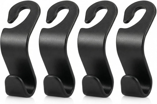 4-Pack Car Seat Headrest Hooks – Universal Backseat Bag Hangers