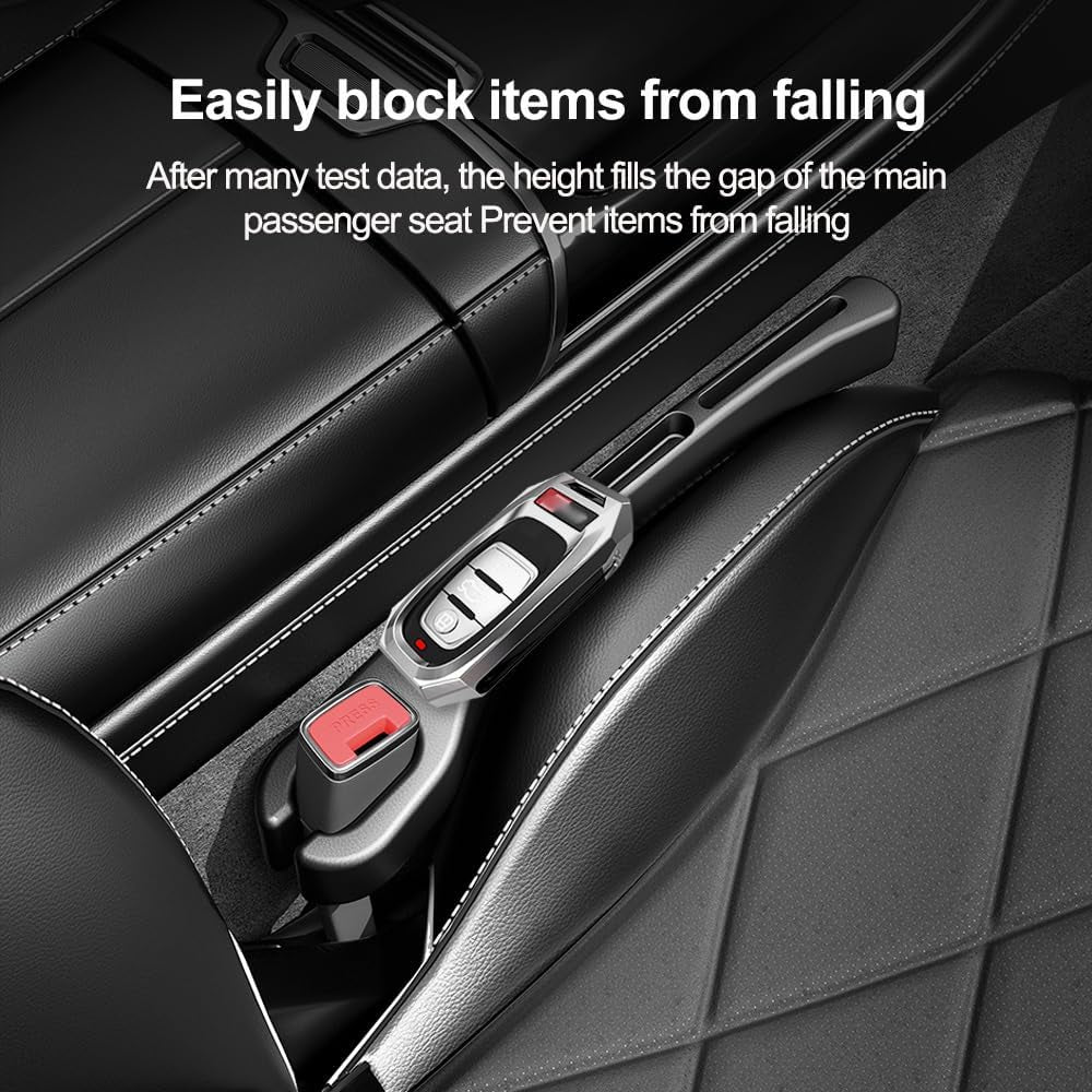 2-Piece Car Seat Gap Organizer with Phone Holder – Black