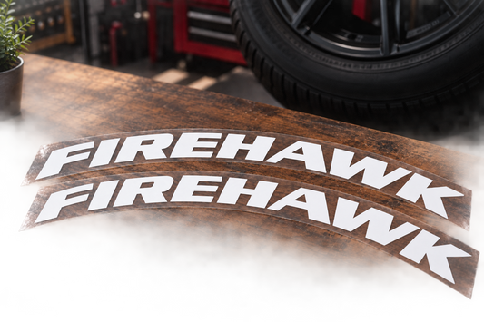 Firehawk tire lettering design