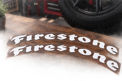 Firestone tire lettering design