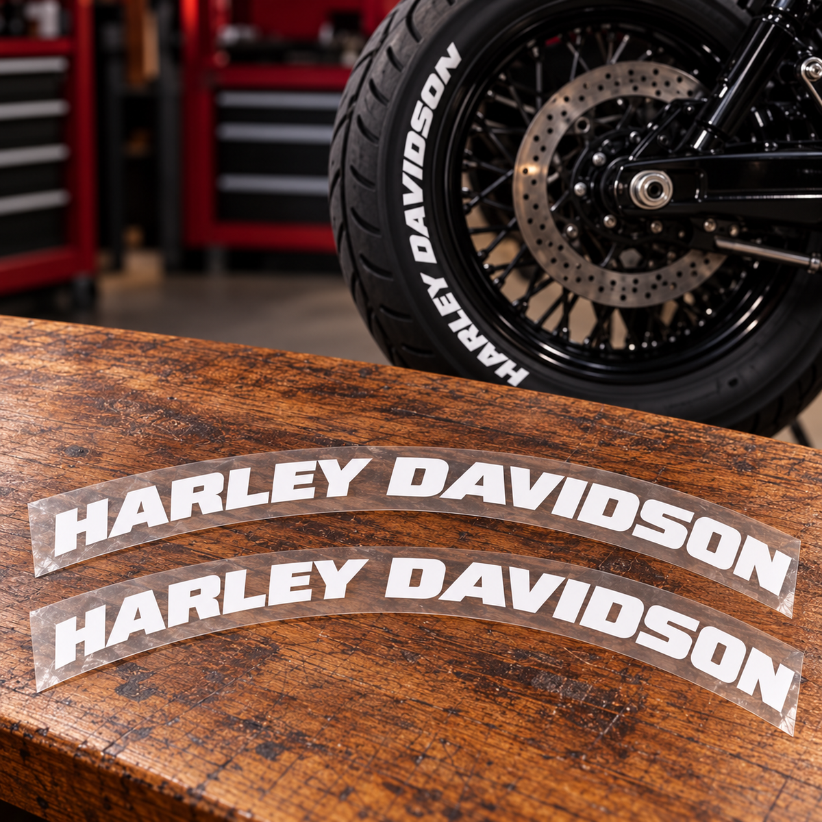 Harley Davidson Motorcycle Tire Stickers product photograph