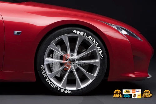 Lexus Tire Stickers shown on a tire or vehicle wheel