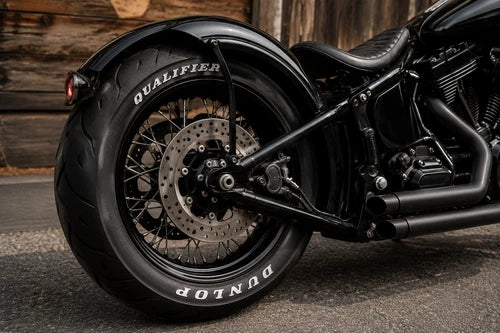 Dunlop Qualifier Motorcycle Tire Stickers shown on a tire or vehicle wheel