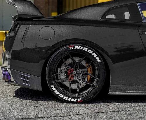 GTR Tire Stickers shown on a tire or vehicle wheel
