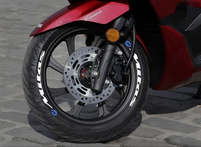 Mitas Scooter Tire Stickers shown on a tire or vehicle wheel