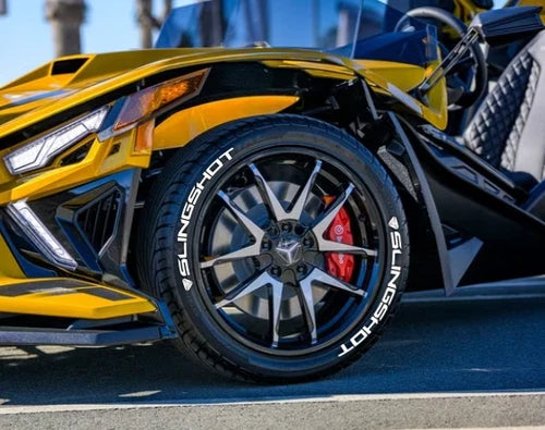 Slingshot Three-Wheeler Tire Stickers shown on a tire or vehicle wheel