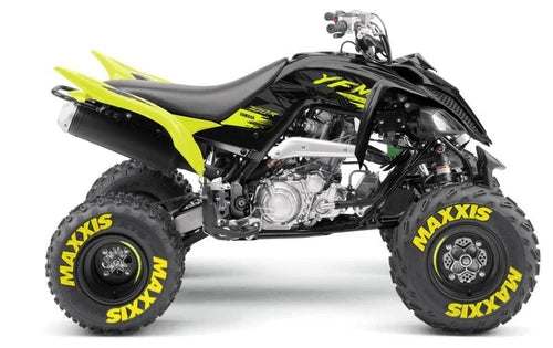 Maxxis ATV Tire Stickers shown on a tire or vehicle wheel