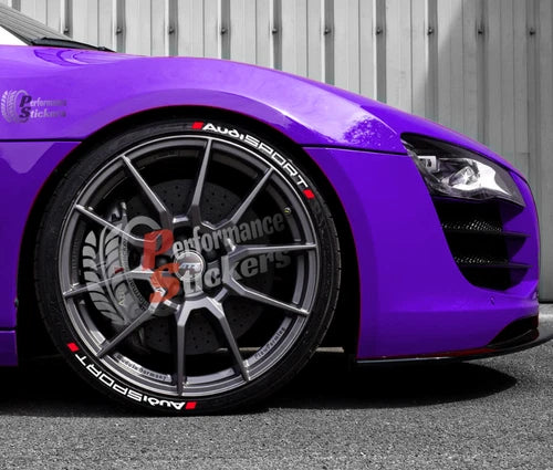 Audi Sport Tire Stickers shown on a tire or vehicle wheel