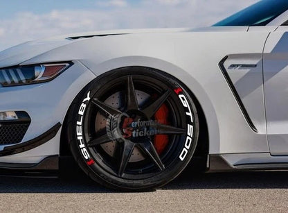 Shelby GT500 Tire Stickers shown on a tire or vehicle wheel