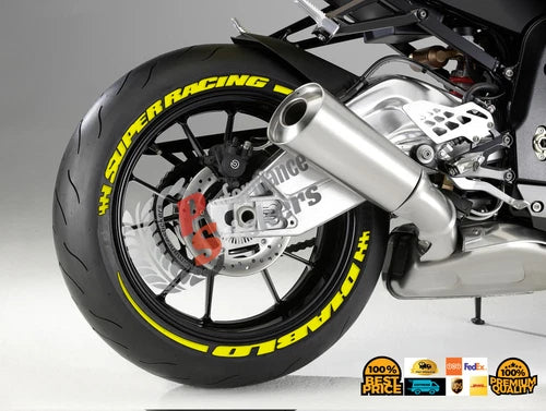 Diablo Racing Motorcycle Tire Stickers shown on a tire or vehicle wheel
