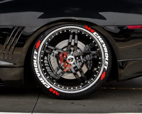 Chevrolet Tire Stickers shown on a tire or vehicle wheel