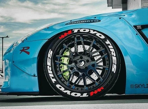 Toyo Tires Tire Stickers shown on a tire or vehicle wheel