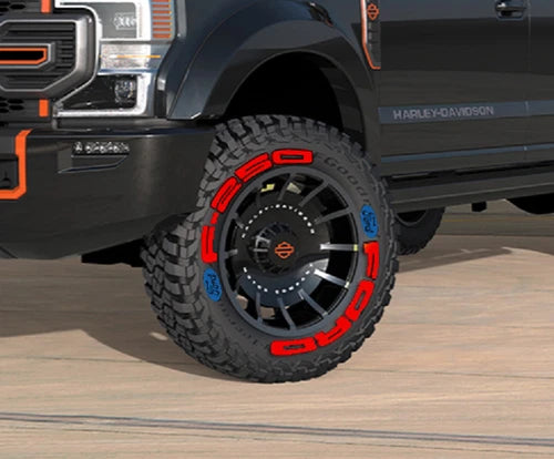 Ford F-250 Tire Stickers shown on a tire or vehicle wheel